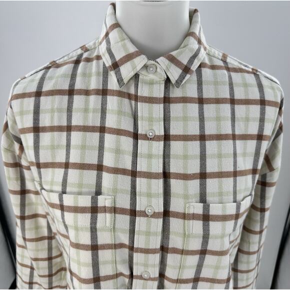 Everlane Women’s Boxy Button Cotton Flannel Plaid Oversized Top Shirt Size XS - Picture 2 of 6